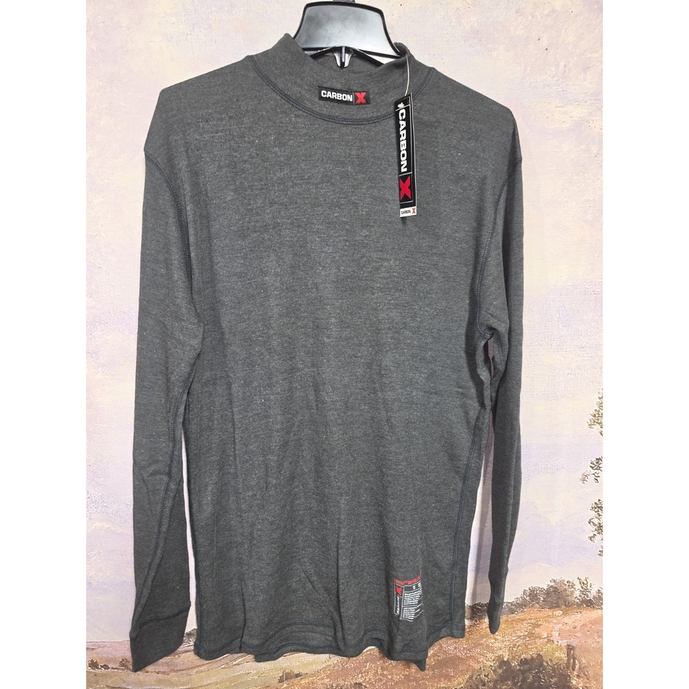 CarbonX FR Mock Neck Long Sleeve Shirt Charcoal Grey Base Layer Men's Size XL